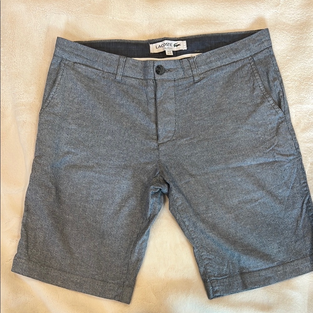Lacoste Blue Flat Front Shorts Classic Style